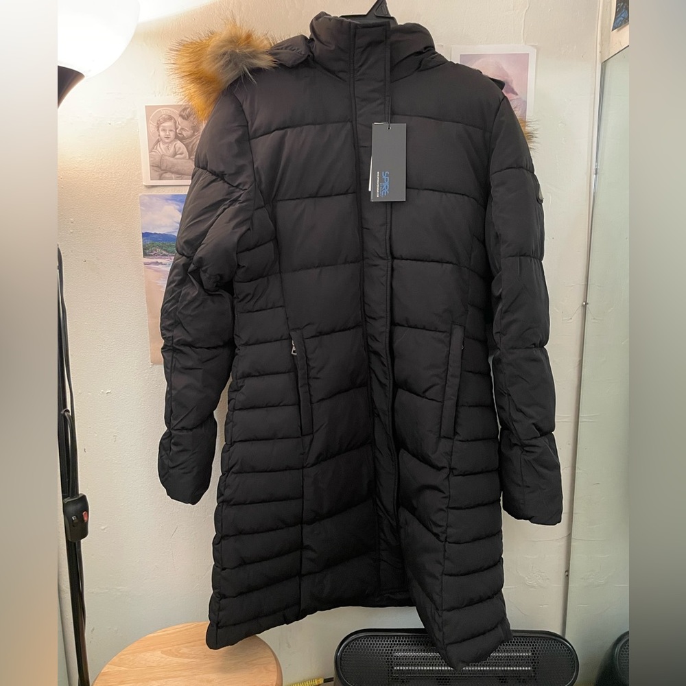 Spire by Galaxy Womens Neva Jacket SPL-4625BK Black -  Medium NWT Puffy Warm